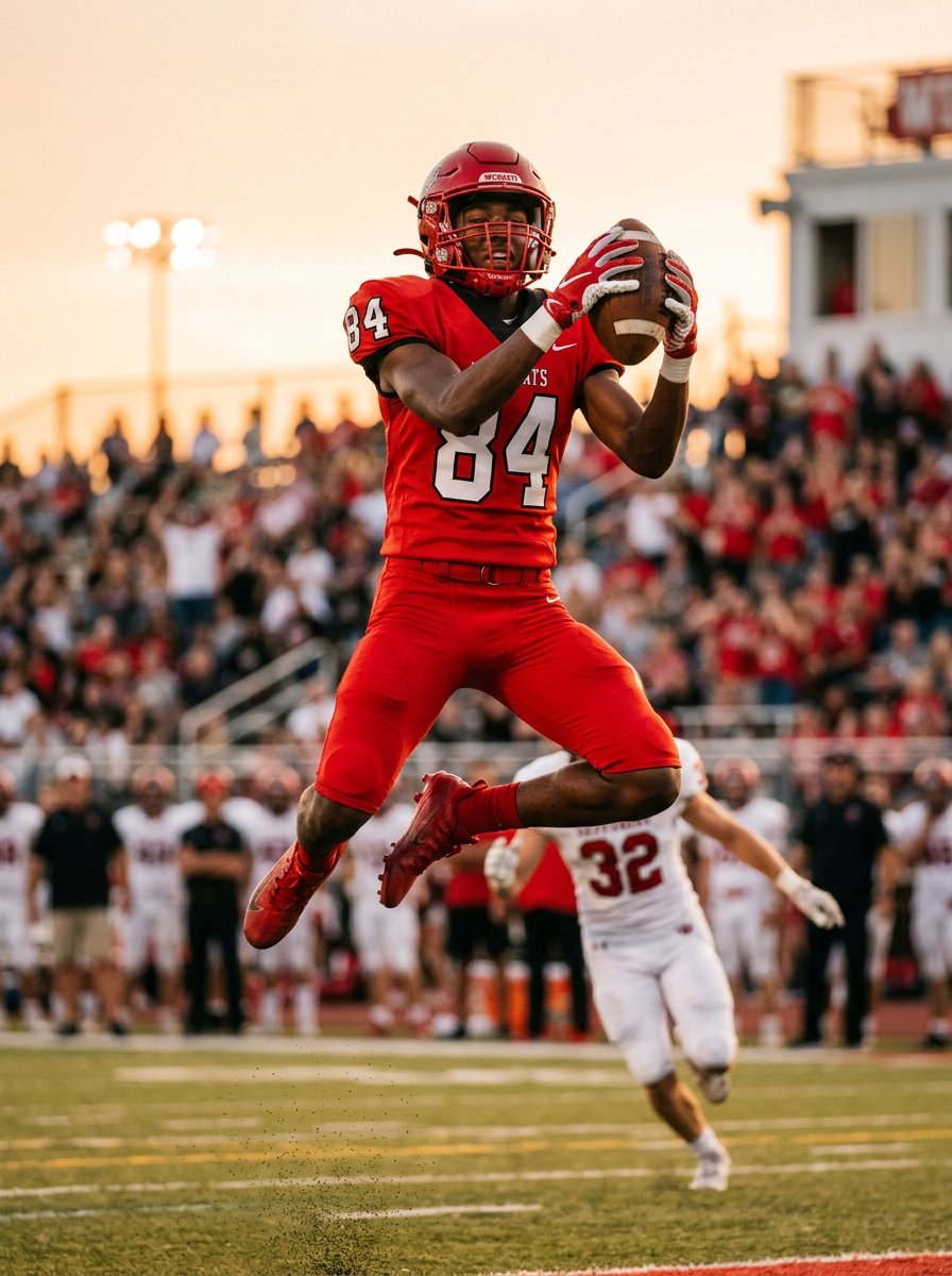 Athlete making a catch