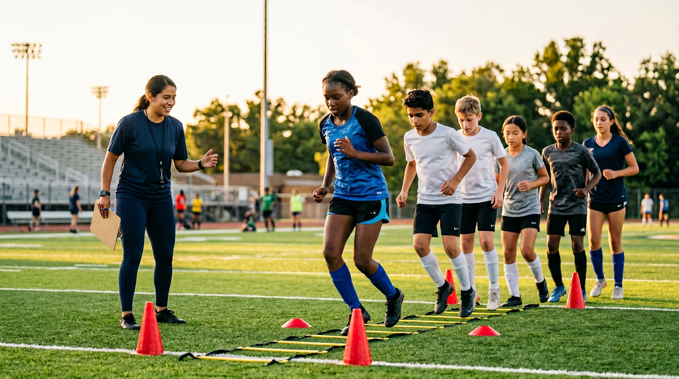 Athletes training with Coach D at Top Tier Training